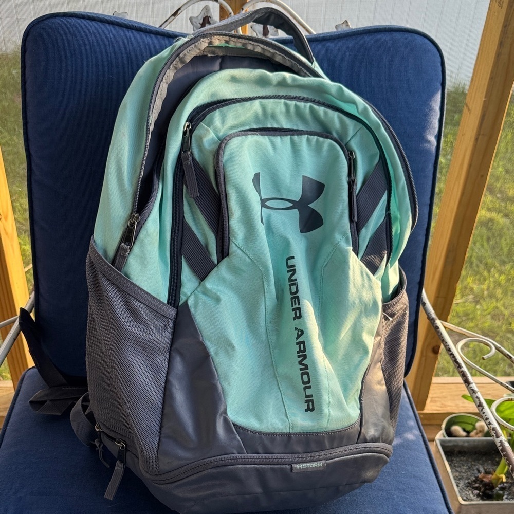 Under Armour Green and Gray Backpack